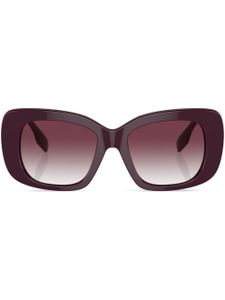 Burberry Eyewear lunettes de soleil carrées à logo imprimé - Rouge