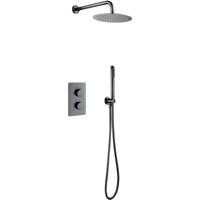 Thermostatische Inbouw Regendoucheset 25 cm - Gunmetal Grijs PVD