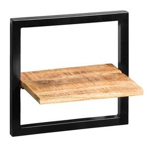 Wandplank Bart - zwart/naturel - 35x35x25 cm - Leen Bakker