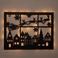 Muurhanger kerstslee 40x32 cm zwart - Annas collection