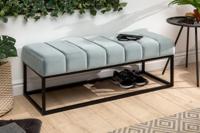 Moderne Bank PETIT BEAUTÉ 110cm salie mint fluweel zwart frame - 44268