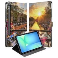 Book Case Hoesje met Standaard Amsterdamse Grachten Samsung Galaxy Tab S10 FE | Tab S9 FE