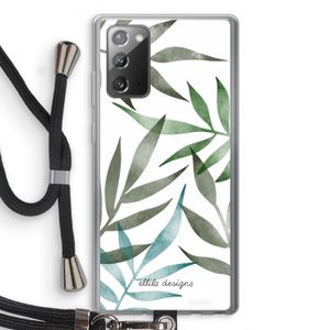Tropical watercolor leaves: Samsung Galaxy Note 20 / Note 20 5G Transparant Hoesje met koord
