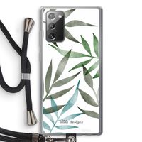 Tropical watercolor leaves: Samsung Galaxy Note 20 / Note 20 5G Transparant Hoesje met koord