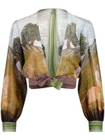 Giambattista Valli blouse imprimée à design cache-cœur - Multicolore