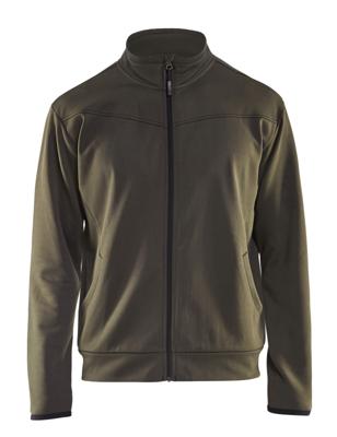 Blåkläder Service Sweatshirt met rits 33622526 | Groen/Zwart | Maat XXL - 7330509550625