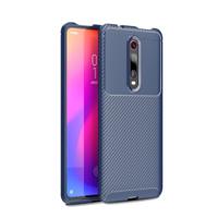 Kever serie koolstofvezel textuur schokbestendig TPU Case voor Xiamo Redmi K20/K20pro (blauw)