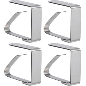 Tafelkleed klemmen - 12x stuks - RVS metaal - 5 x 4 cm - zilver