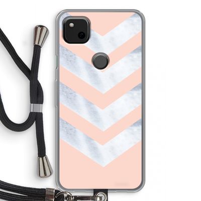 Marmeren pijlen: Pixel 4a Transparant Hoesje met koord