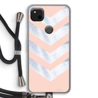 Marmeren pijlen: Pixel 4a Transparant Hoesje met koord Marmeren pijlen: Pixel 4a Transparant Hoesje met koord