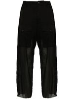 Masnada pantalon en coton à effet de transparence - Noir