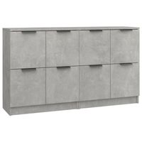 vidaXL Dressoirs 2 st 60x30x70 cm bewerkt hout betongrijs - thumbnail