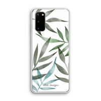 Tropical watercolor leaves: Samsung Galaxy S20 Transparant Hoesje