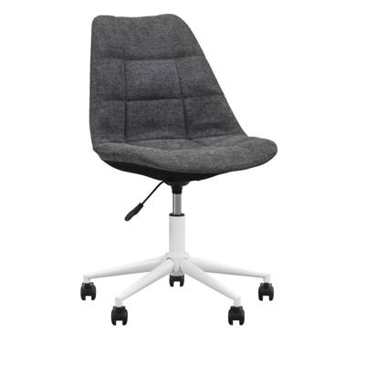 1+1 Gratis Leen Bakker - Bureaustoel Senja - Geblokt Antraciet - Wit Metaal - Stof - Grijs - 65x65x87.5 Cm