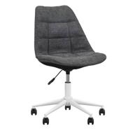 1+1 Gratis Leen Bakker - Bureaustoel Senja - Geblokt Antraciet - Wit Metaal - Stof - Grijs - 65x65x87.5 Cm