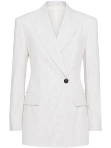 Brunello Cucinelli blazer à simple boutonnage - Blanc