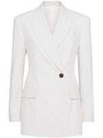 Brunello Cucinelli blazer à simple boutonnage - Blanc