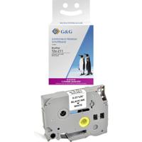 G&G 5T211-TD Labeltape Tapekleur: Wit Tekstkleur: Zwart 6 mm 8 m