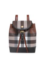 Burberry sac à dos en cuir à carreaux - Marron