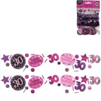 Amscan Confetti 30 jaar roze 34 g | 48 stuks