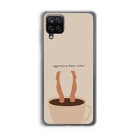Aggressively drinks coffee: Samsung Galaxy A12 Transparant Hoesje
