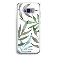 Tropical watercolor leaves: Samsung Galaxy S8 Transparant Hoesje