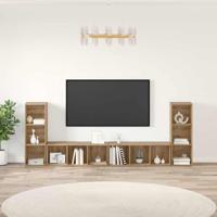 TV-kast 4 pcs artisanaal eikenkleurig 37 x 35 x 107,5 cm