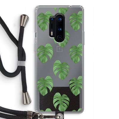 Monstera leaves: OnePlus 8 Pro Transparant Hoesje met koord