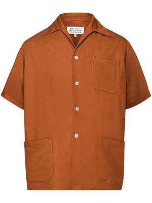 Maison Margiela chemise en tweed à manches courtes - Orange