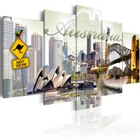 Schilderij - Welkom in Australie! 5 luik , Multikleur , premium Print