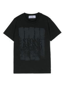 Stone Island Junior t-shirt en coton à logo imprimé - Noir