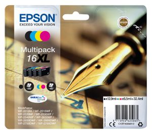 Inktcartridge Epson 16XL T1636 zwart + 3 kleuren HC