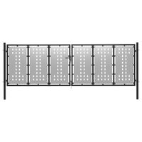 vidaXL Poort 400x75 cm staal zilverkleurig - thumbnail