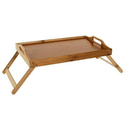 Ontbijt op bed / laptop tafeltje / dienblad op pootjes - 45 x 30 x 17 cm - bamboe hout - serveer tra