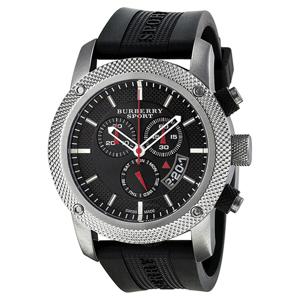Horlogeband Burberry BU7700 Rubber Zwart 24mm