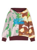 Diesel Kids hoodie à imprimé abstrait - Marron