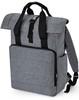 Atlantis BG118L Recycled Twin Handle Roll-Top Laptop Backpack - Grey-Marl - 30 x 44 x 14 cm