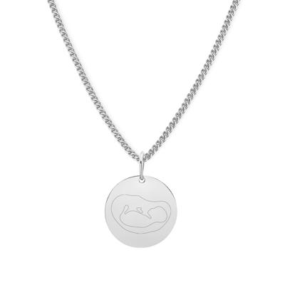 Gepersonaliseerde echo lijntekening ketting - Stainless steel - 15 mm - Zilver