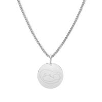 Gepersonaliseerde echo lijntekening ketting - Stainless steel - 15 mm - Zilver