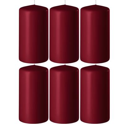 Enlightening Candles Cilinder/stompkaars - 8x - bordeaux rood - D8 x H12 cm - 45 branduur