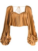 Acler blouse Moston crop à design plissé - Marron