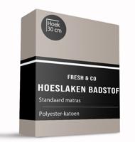 Hoeslaken - Badstof - Taupe - 180x200cm - Taupe - Fresh And Co - Dekbed-Discounter.nl