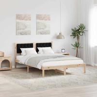 Bedframe met hoofdeinde Zwart 140 x 190 cm Stof Bedframe met hoofdeinde Zwart 140 x 190 cm Stof