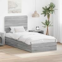 Bedframe met lade Grijs Sonoma 90 x 190 cm Bewerkt hout