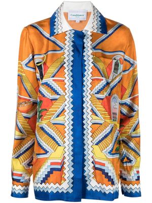 Casablanca chemise Escalier Infini en soie - Orange