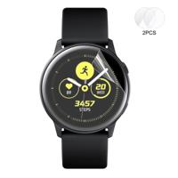 2 stuks ENKAY Hat-Prins volledig scherm dekking zonder rand TPU zachte Film kromtrekken voor Galaxy Watch Active