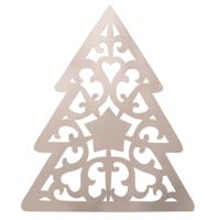 Kerstboom hangdecoratie - zilver - 50 x 40 cm - karton - brandvertragend - kerstversiering