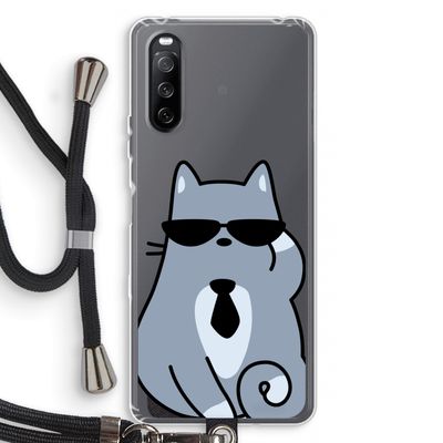 Cool cat: Sony Sony Xperia 10 III Transparant Hoesje met koord