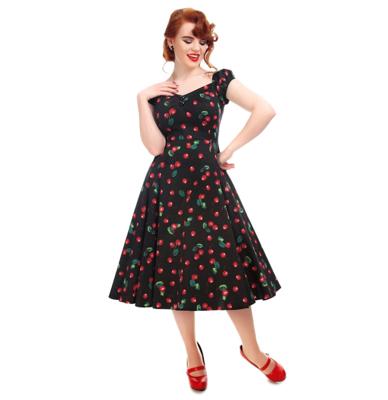 Dolores Doll Dress 50s Cherry Print-34 (NL)/ 8 (UK) | 49% korting