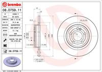 Remschijf BREMBO, Remschijftype: Massief, u.a. für Mercedes-Benz